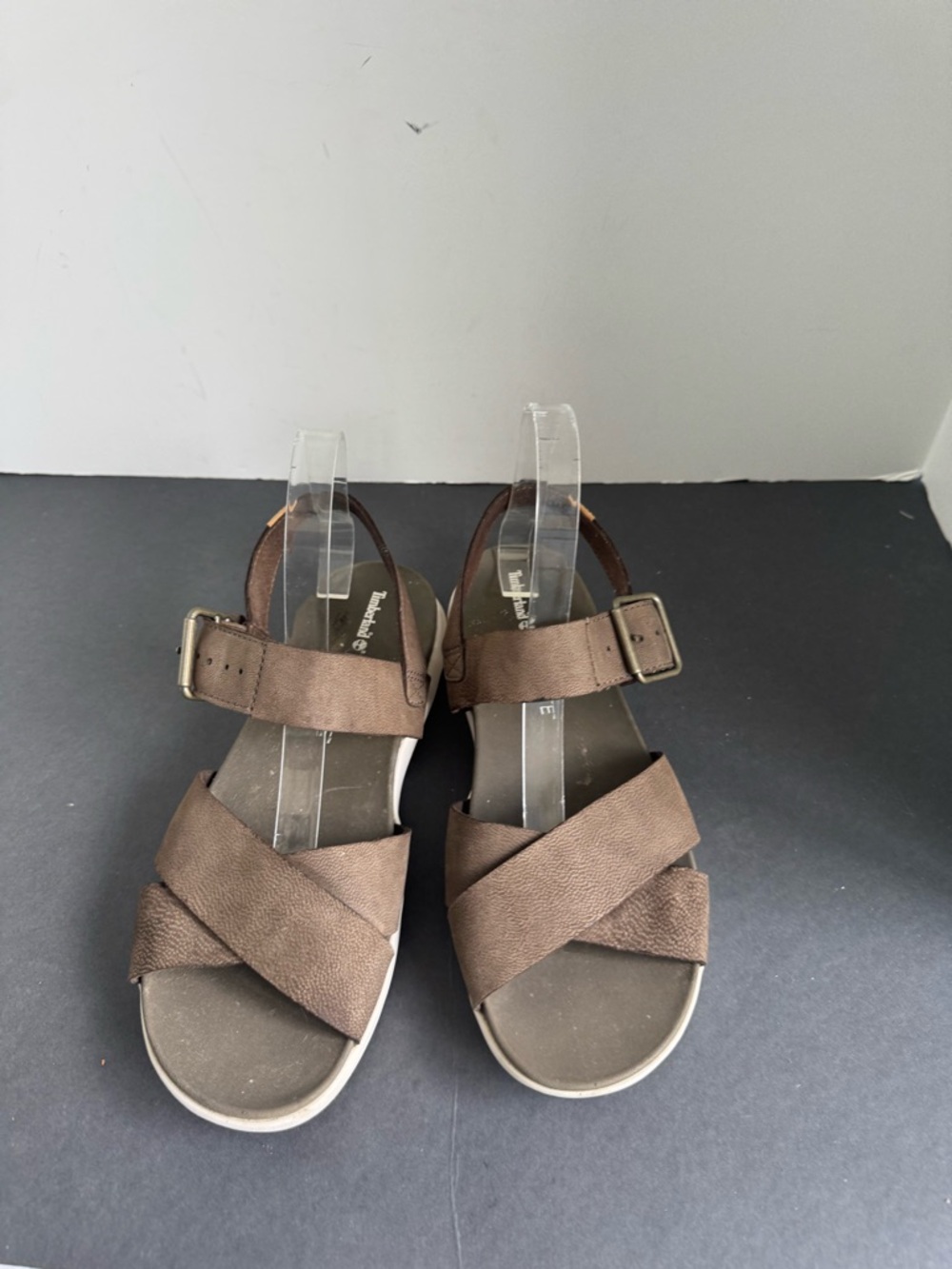 Timberland Women's Wilesport Brown/Green Leather Strap Sandals A1TSW. Size 8 - Picture 12 of 14